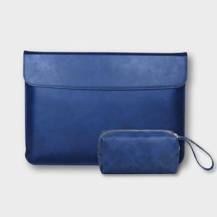 PU Leather Laptop Sleeve With Power Pouch