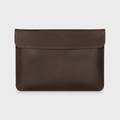 Men's Espresso Brown Suede Leather Laptop Sleeve