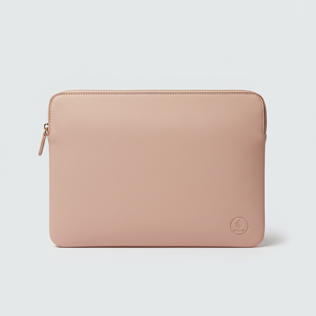 Women's Blush Pink Vegan Leather Laptop Sleeve