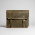 Men's Olive Green Crazy Horse Leather Laptop Sleeve