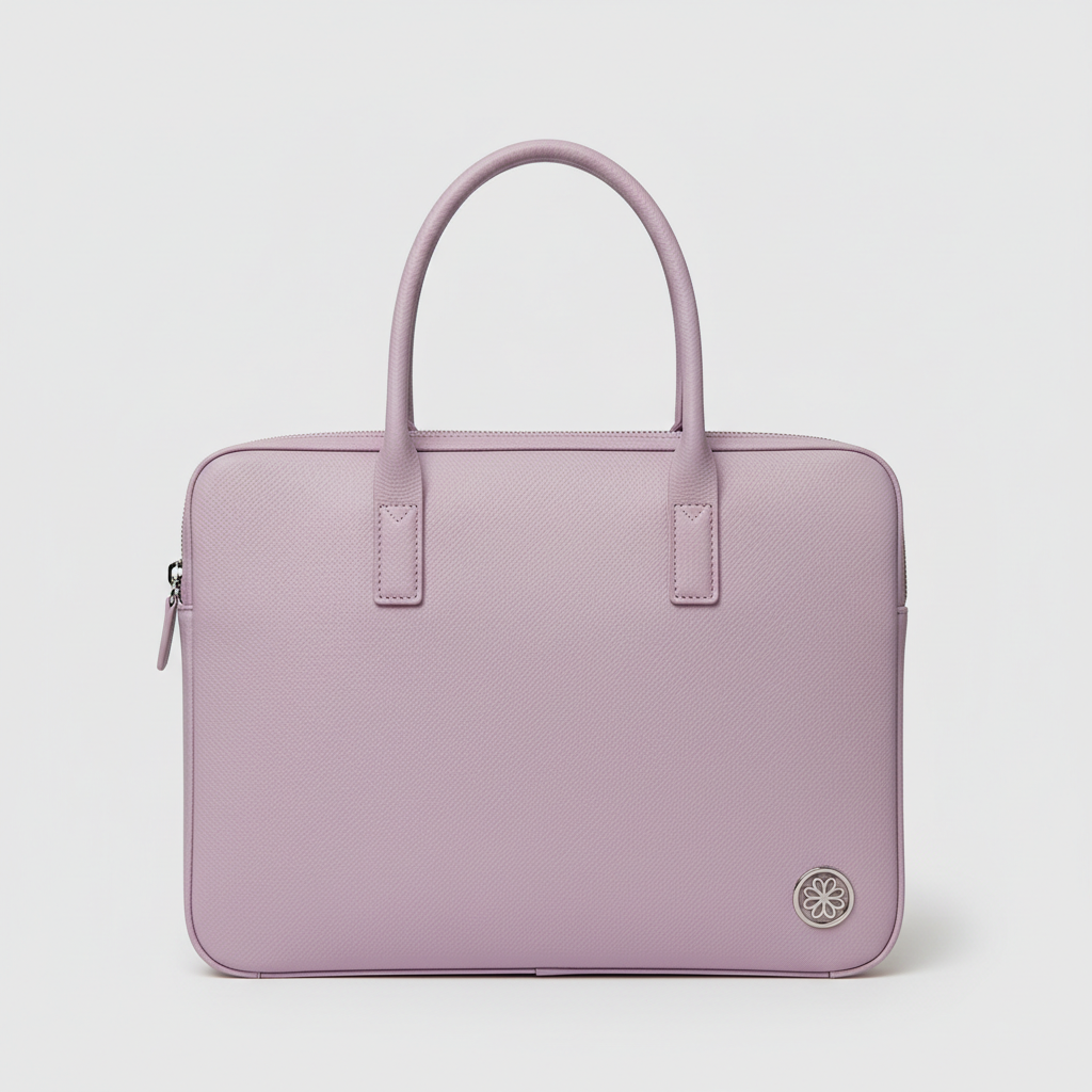 Women's Soft Lilac Saffiano Leather Laptop Sleeve