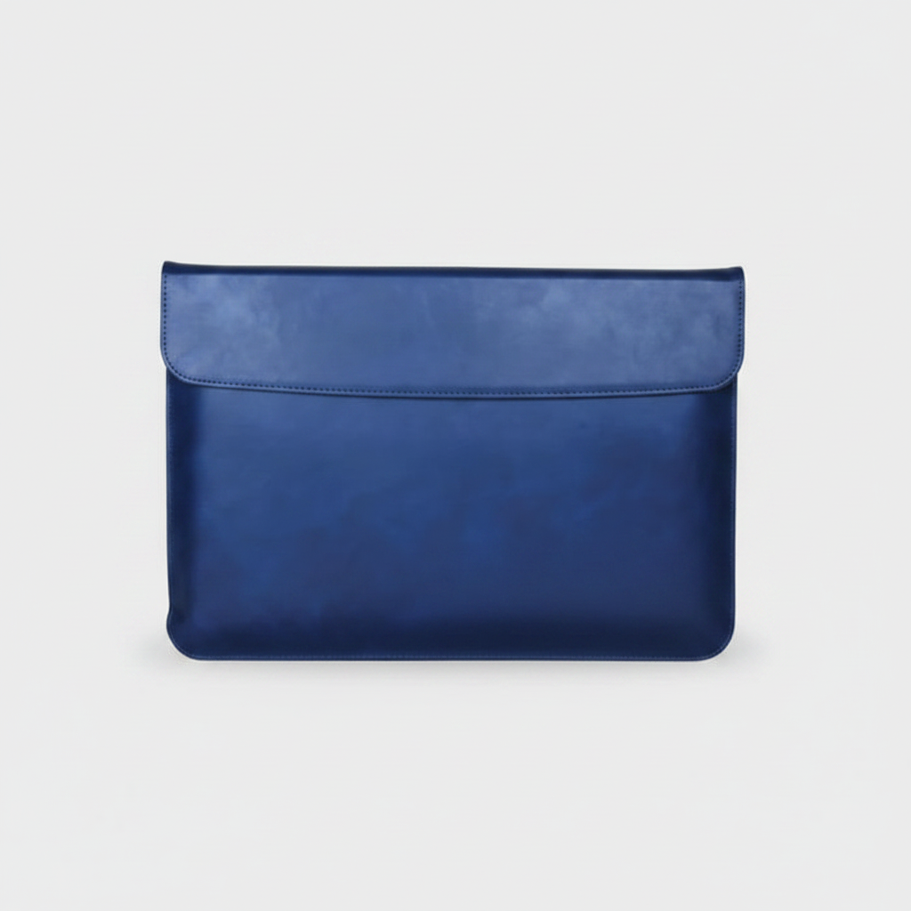Men's Dark Navy PU Leather Laptop Sleeve