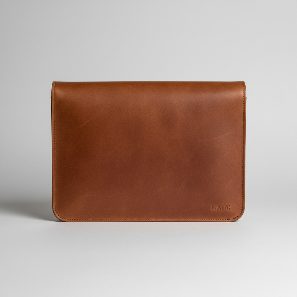 Men's Tobacco Brown Nubuck Leather Laptop Sleeve