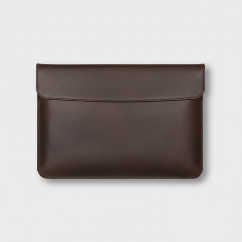 Men's Dark Chocolate Nubuck Leather Laptop Sleeve