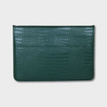 Crocodile Textured Leather Laptop Sleeve